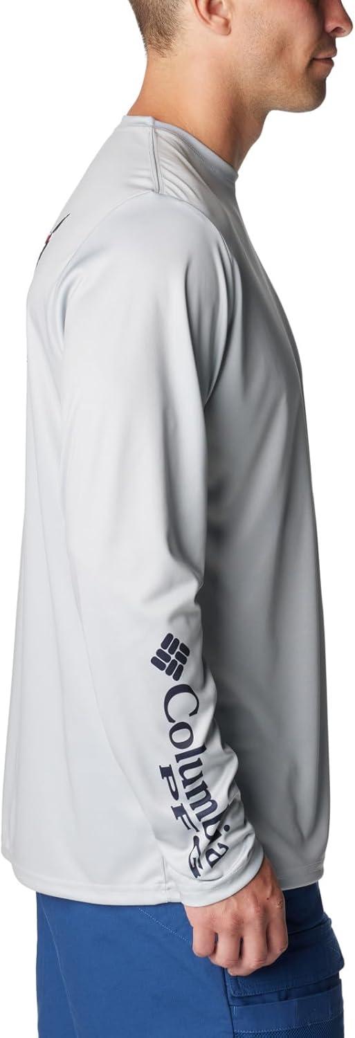 imageColumbia Mens Terminal Tackle PFG Fins and Stripes Long SleeveCool GreyFins Stripes