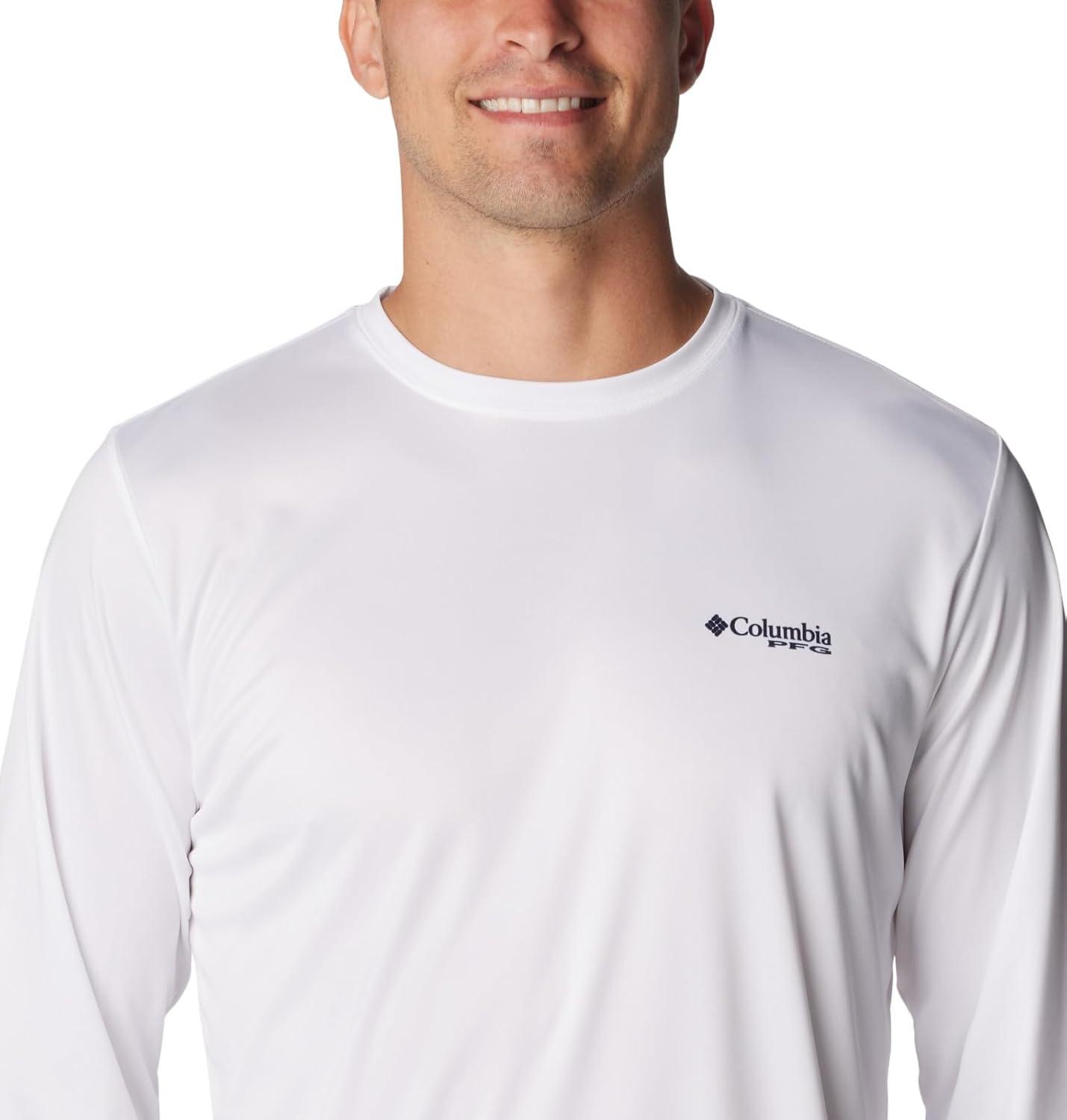 imageColumbia Mens Terminal Tackle PFG Fins and Stripes Long SleeveWhiteFins Stripes