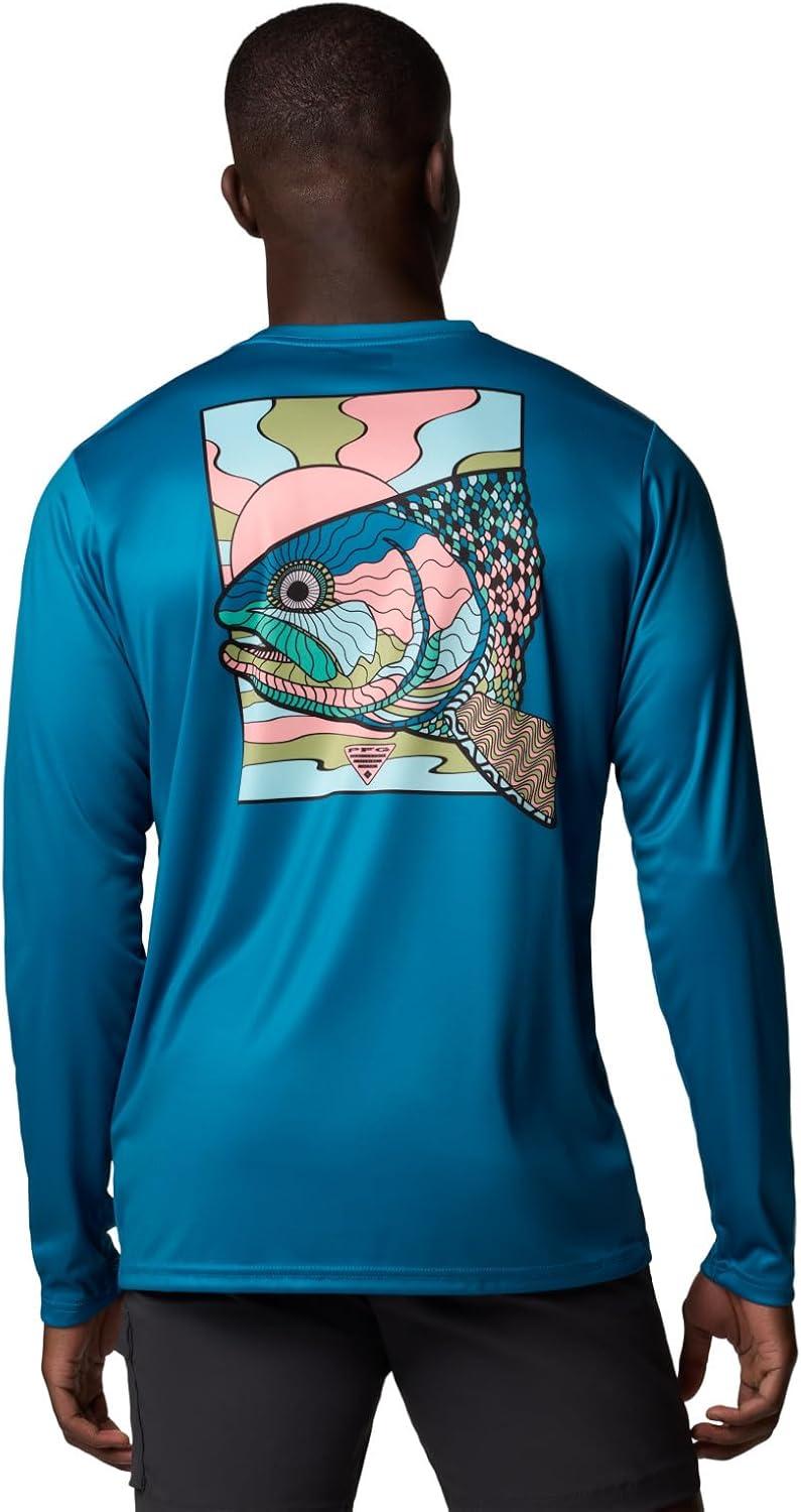 imageColumbia Mens Terminal Tackle PFG Fish Shine Long SleeveBlue EchoPfg Trout Shine