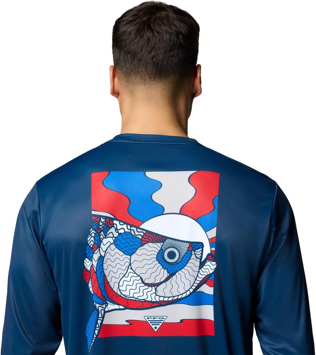 imageColumbia Mens Terminal Tackle PFG Fish Shine Long SleeveColl NavyPfg Tarpon Shine