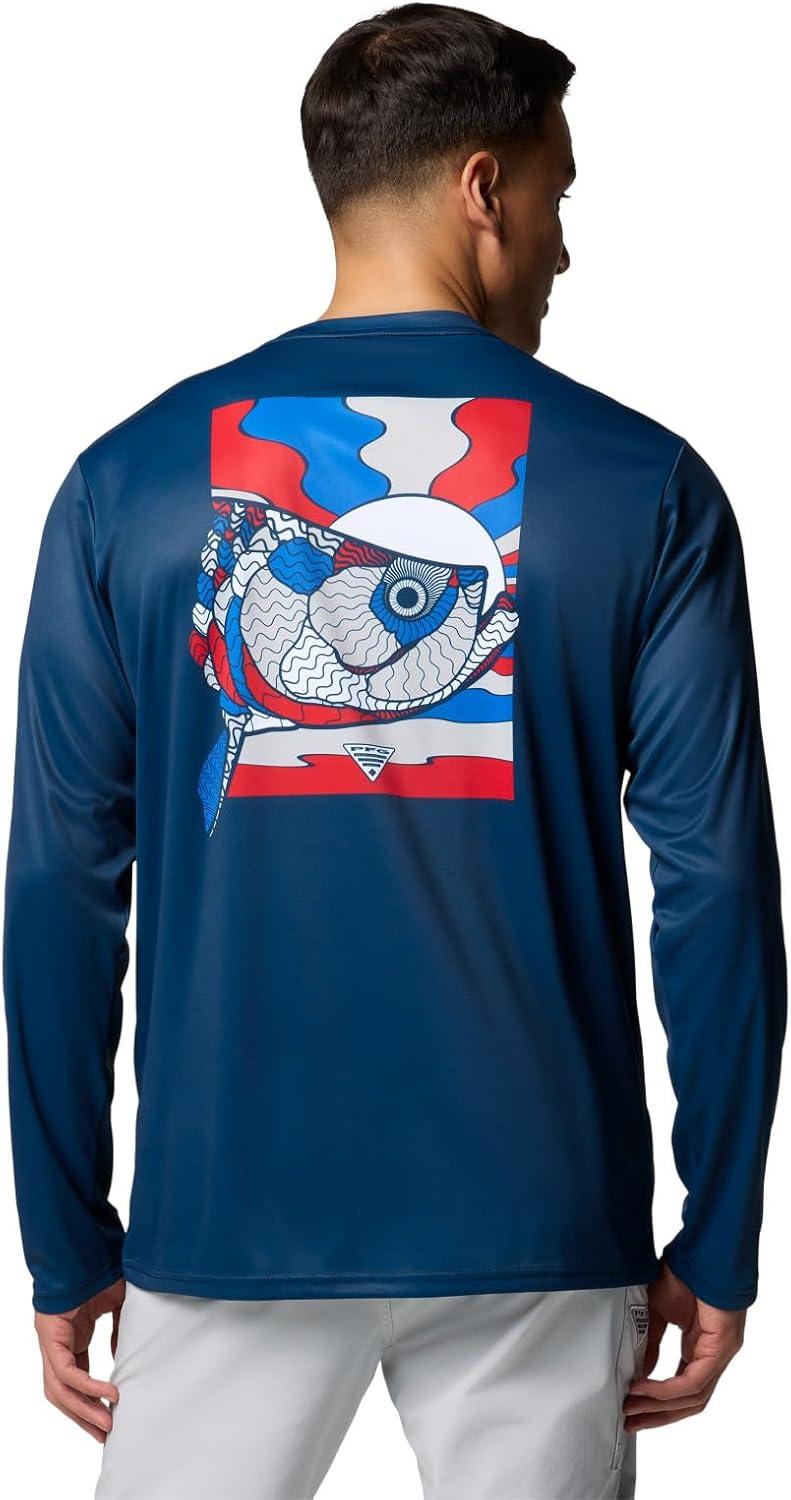 imageColumbia Mens Terminal Tackle PFG Fish Shine Long SleeveColl NavyPfg Tarpon Shine