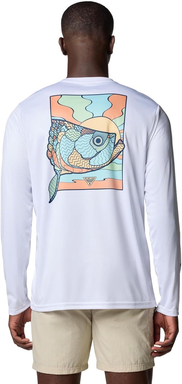 imageColumbia Mens Terminal Tackle PFG Fish Shine Long SleeveWhitePfg Tarpon Shine