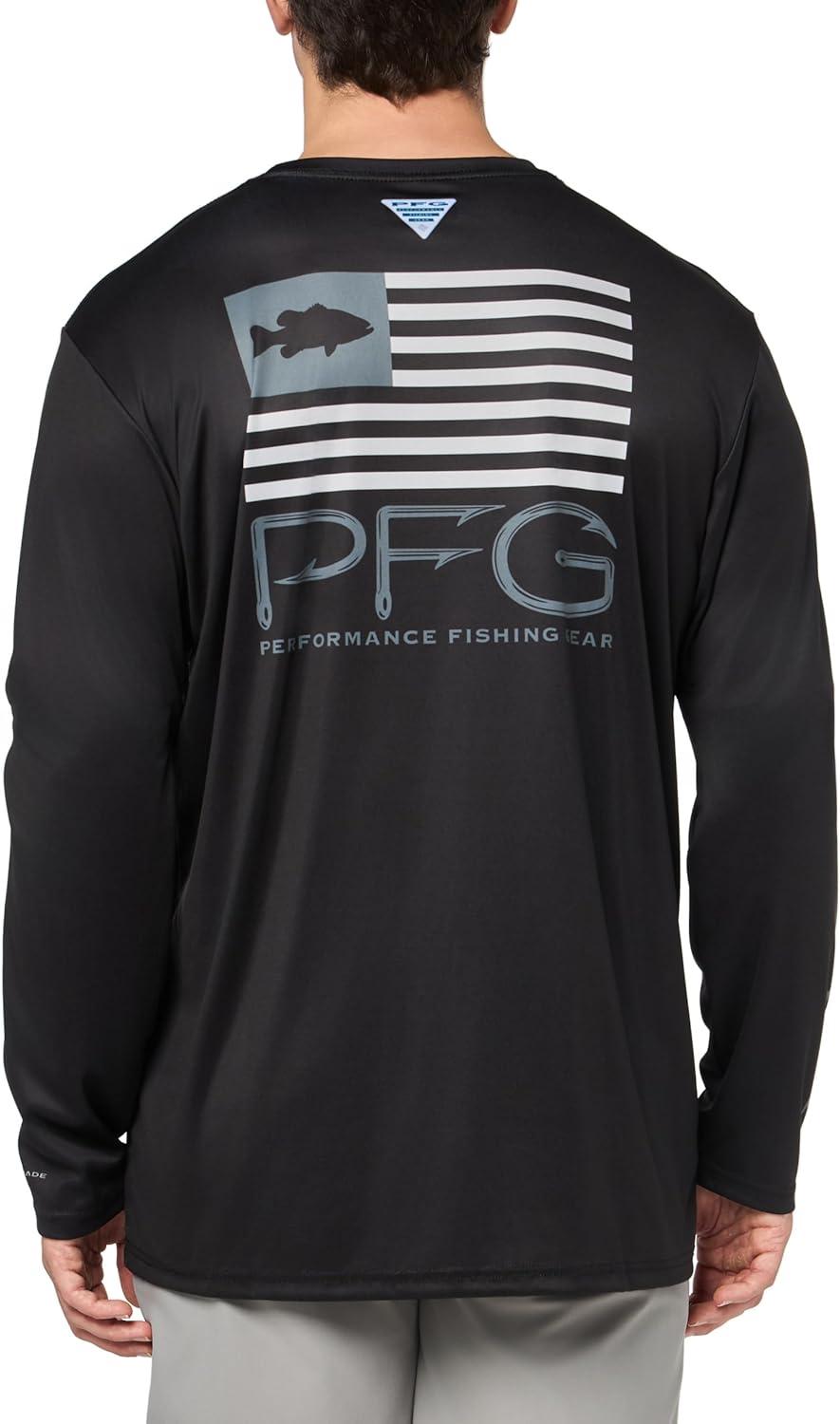 imageColumbia Mens Terminal Tackle PFG Fish Star Long SleeveBlackBlack Star Bass