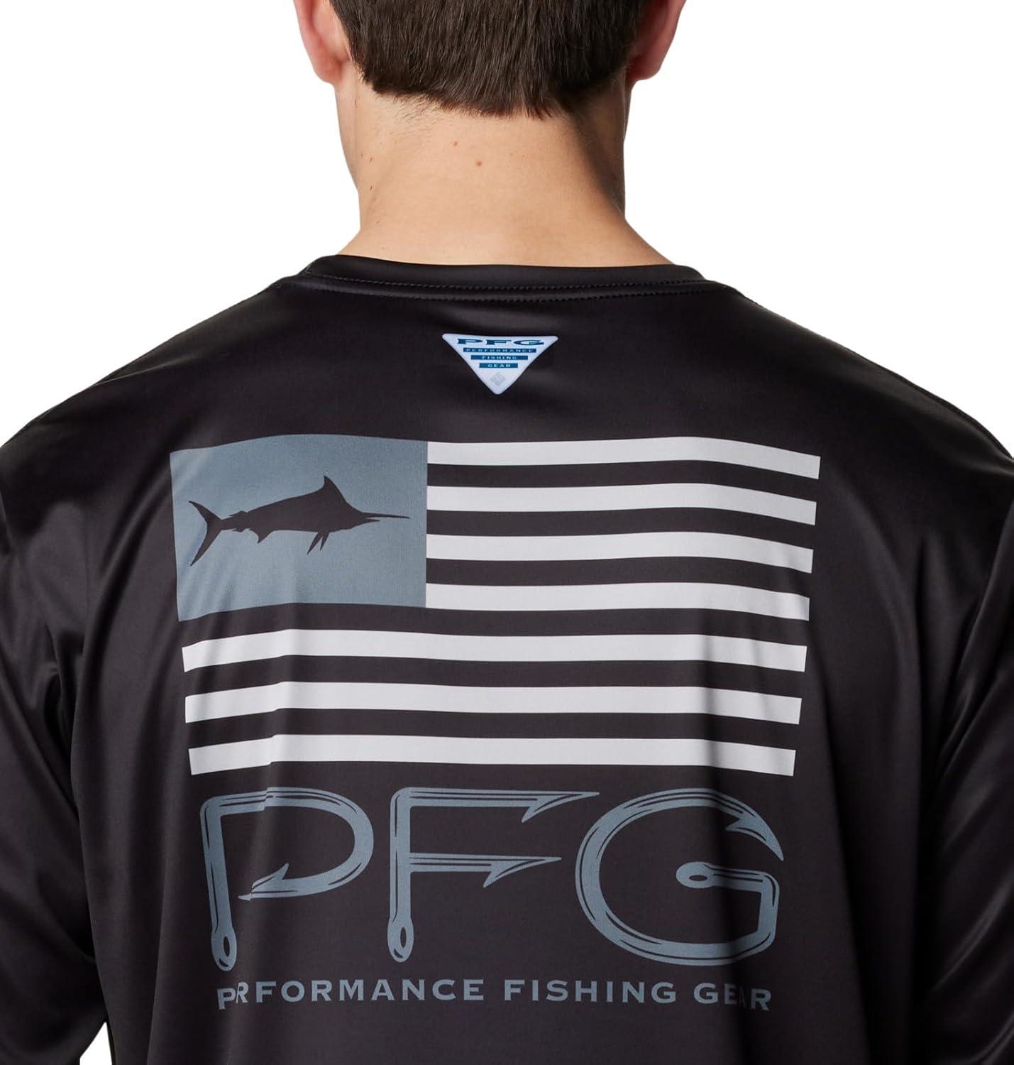 imageColumbia Mens Terminal Tackle PFG Fish Star Long SleeveBlackGraphite Marlin
