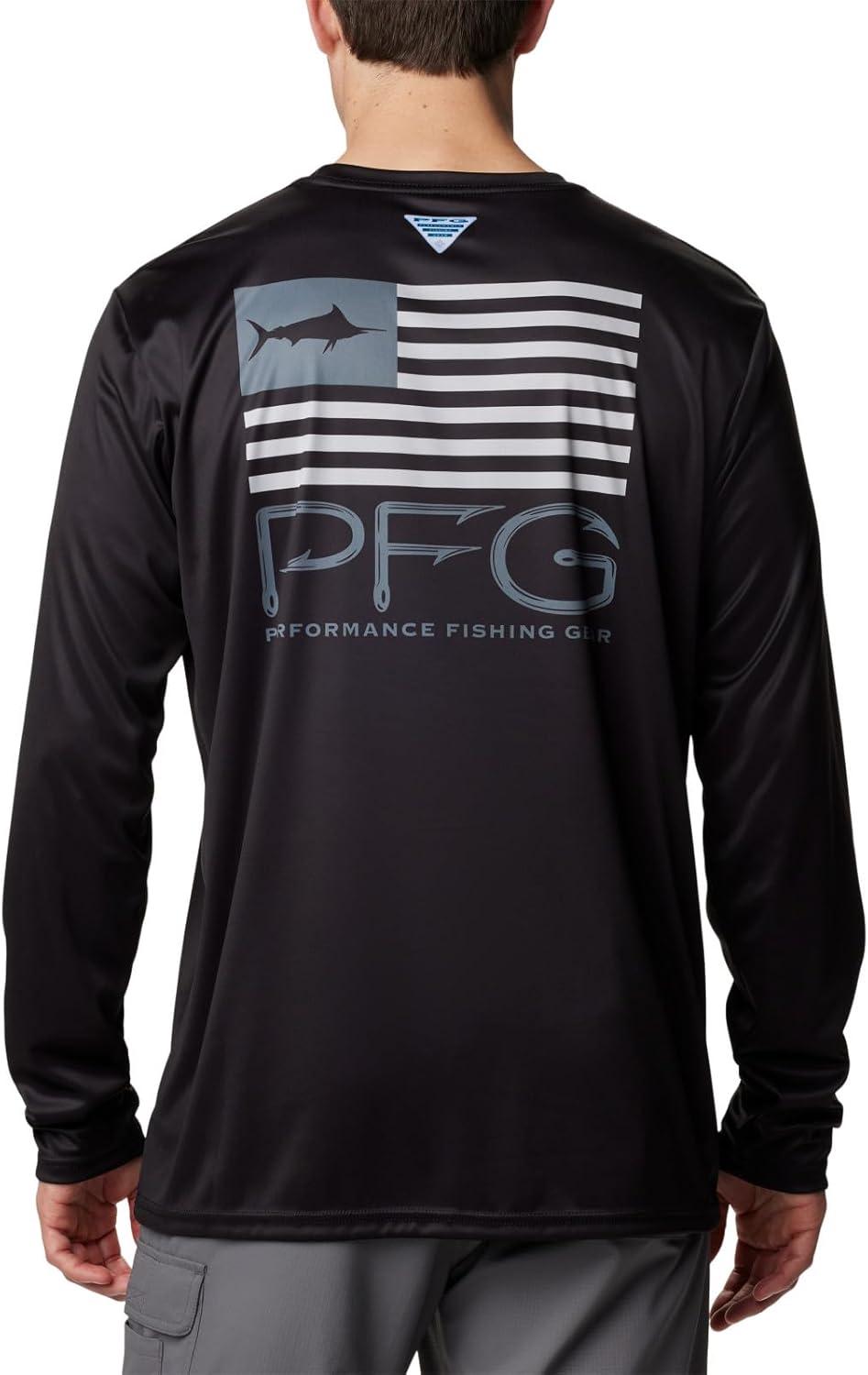 imageColumbia Mens Terminal Tackle PFG Fish Star Long SleeveBlackGraphite Marlin