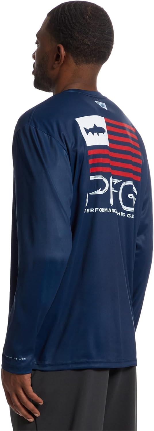 imageColumbia Mens Terminal Tackle PFG Fish Star Long SleeveCollegiate NavyWhite Trout