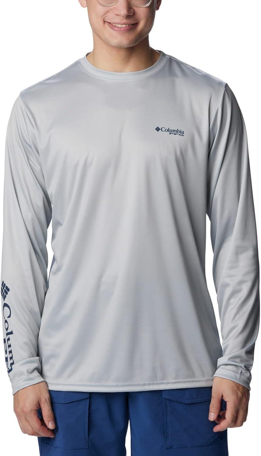 imageColumbia Mens Terminal Tackle PFG Fish Star Long SleeveCool GreyCollegiate Navy Trout
