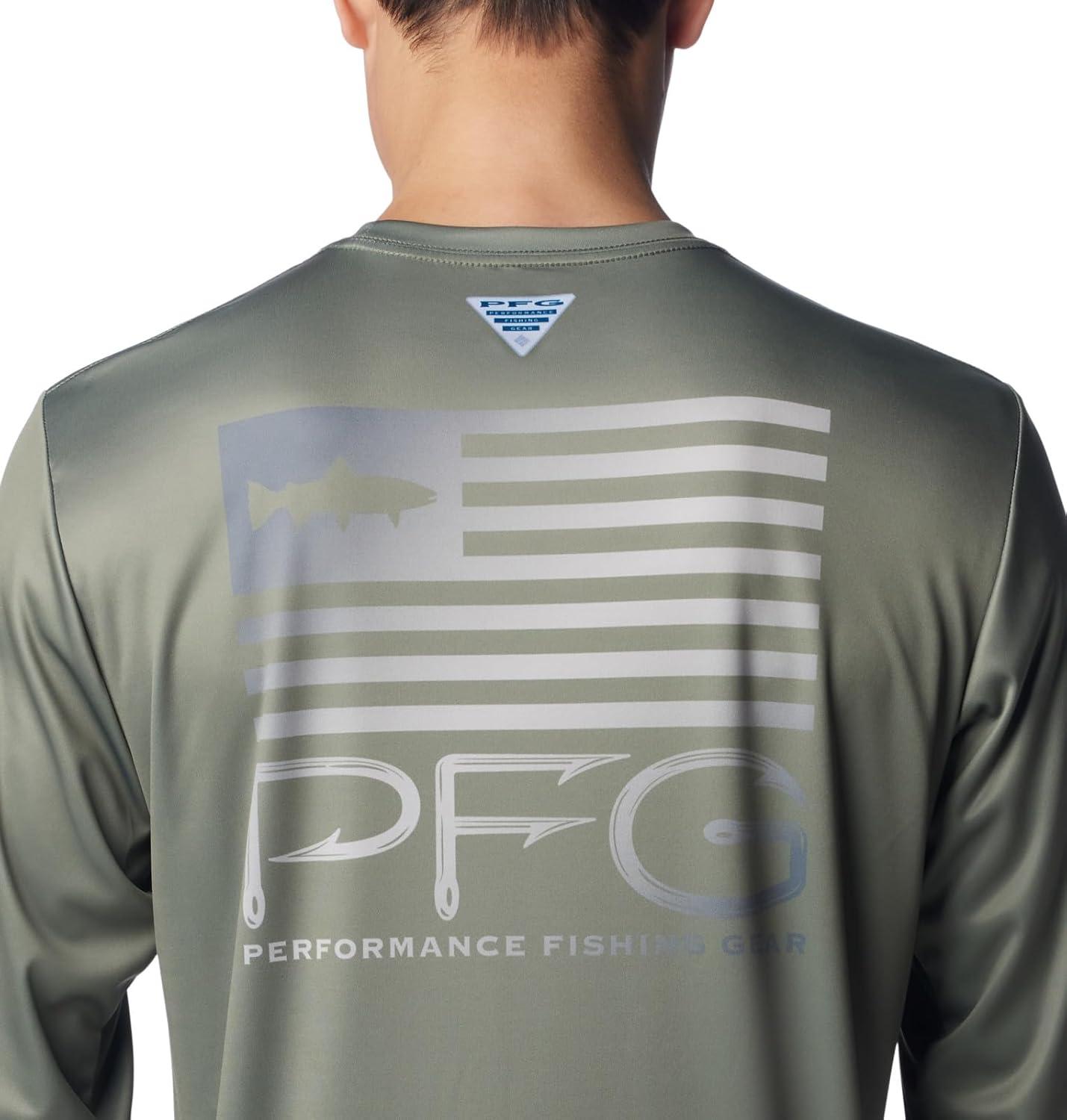 imageColumbia Mens Terminal Tackle PFG Fish Star Long SleeveCypressGraphite Trout Gradient