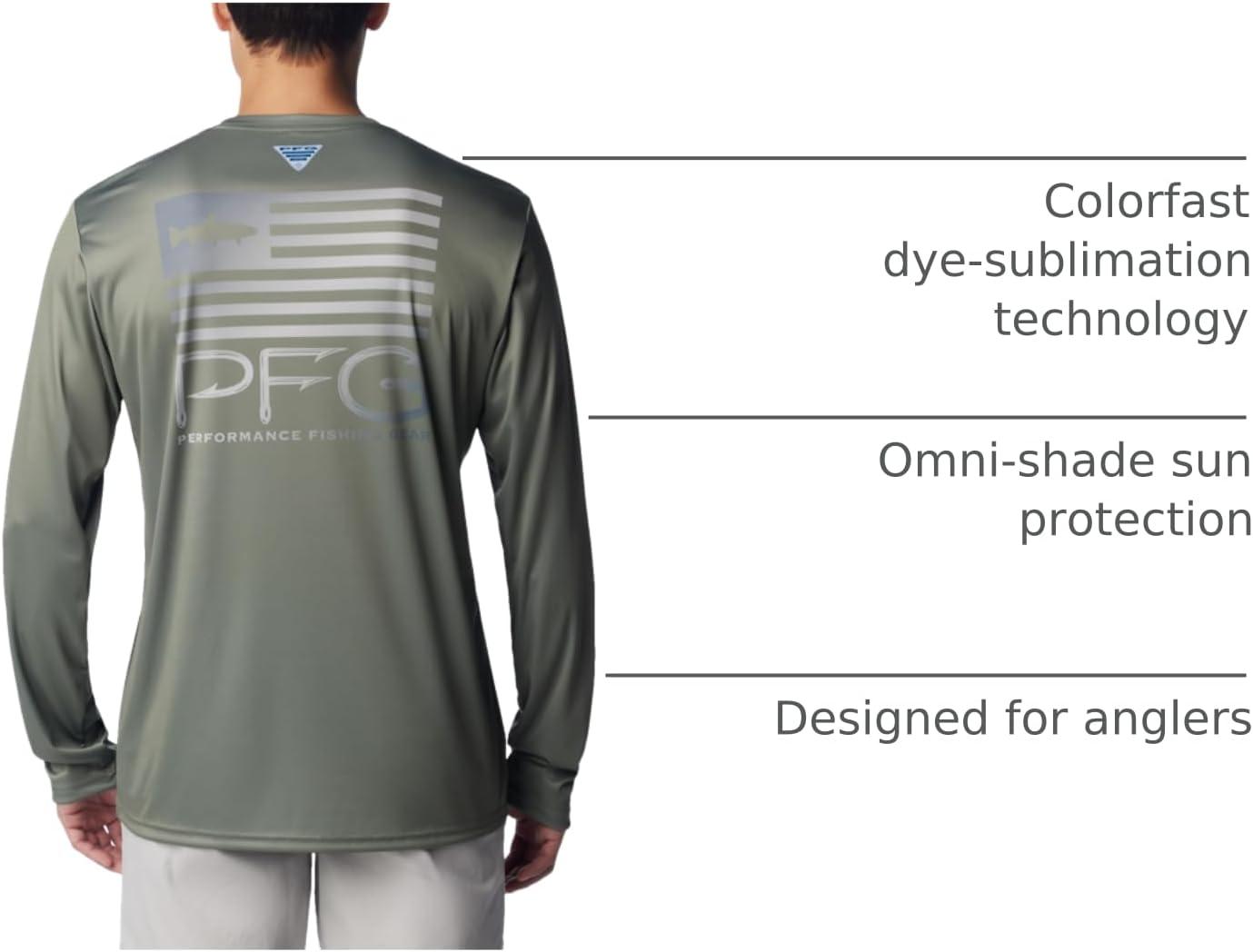 imageColumbia Mens Terminal Tackle PFG Fish Star Long SleeveCypressGraphite Trout Gradient