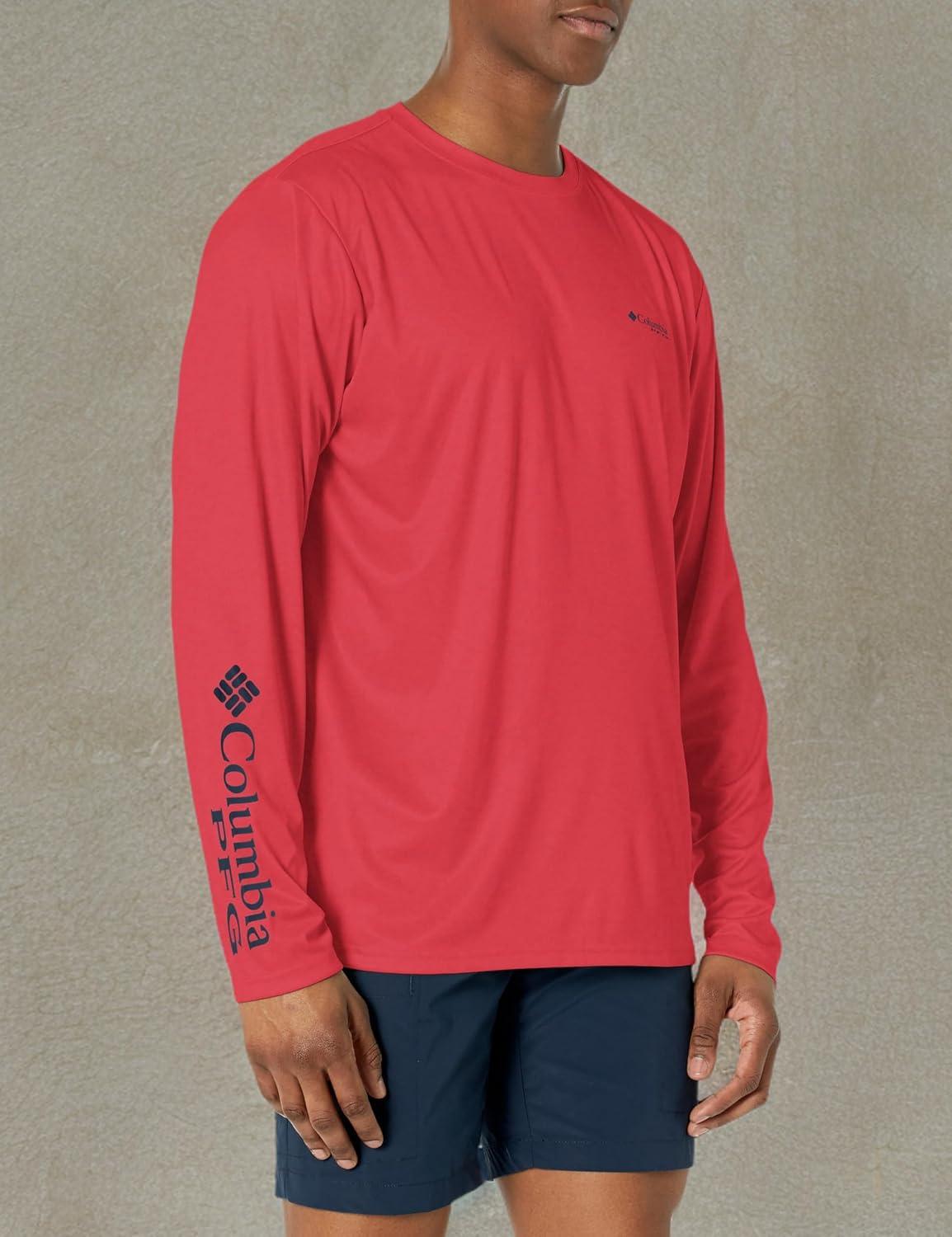 imageColumbia Mens Terminal Tackle PFG Fish Star Long SleeveSunset RedCollegiate Navy Marlin