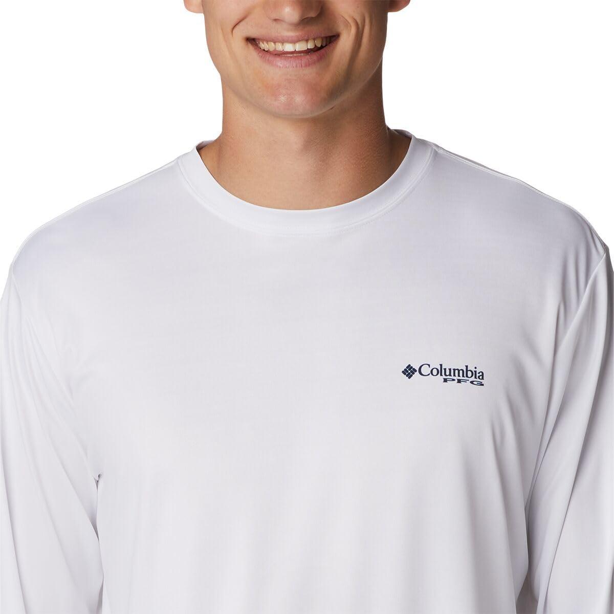 imageColumbia Mens Terminal Tackle PFG Fish Star Long SleeveWhiteColl Navy Trout Gradient