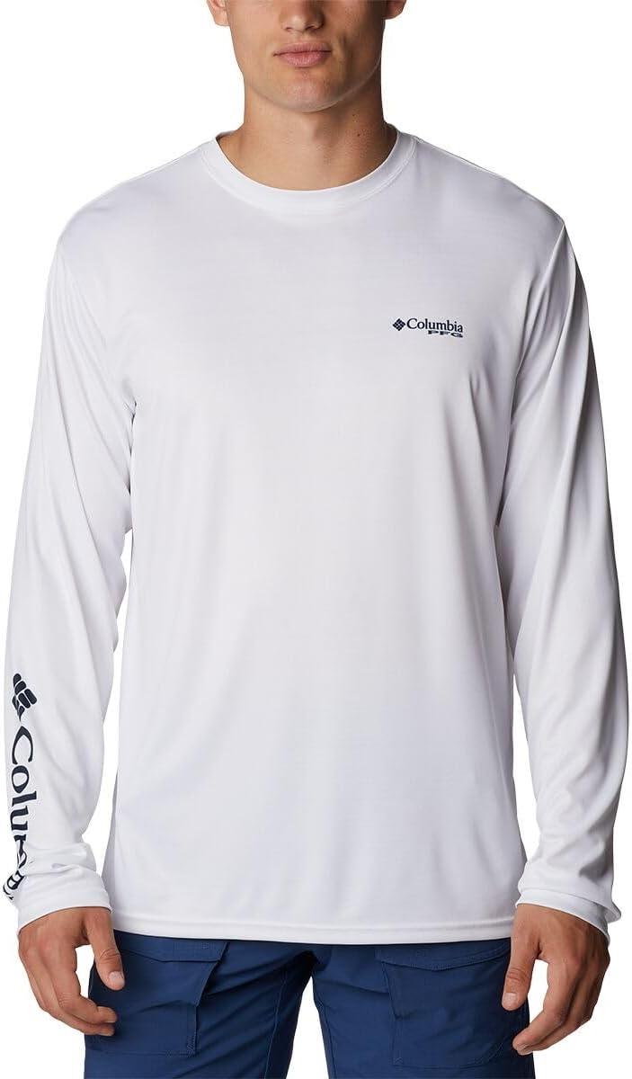 imageColumbia Mens Terminal Tackle PFG Fish Star Long SleeveWhiteColl Navy Trout Gradient