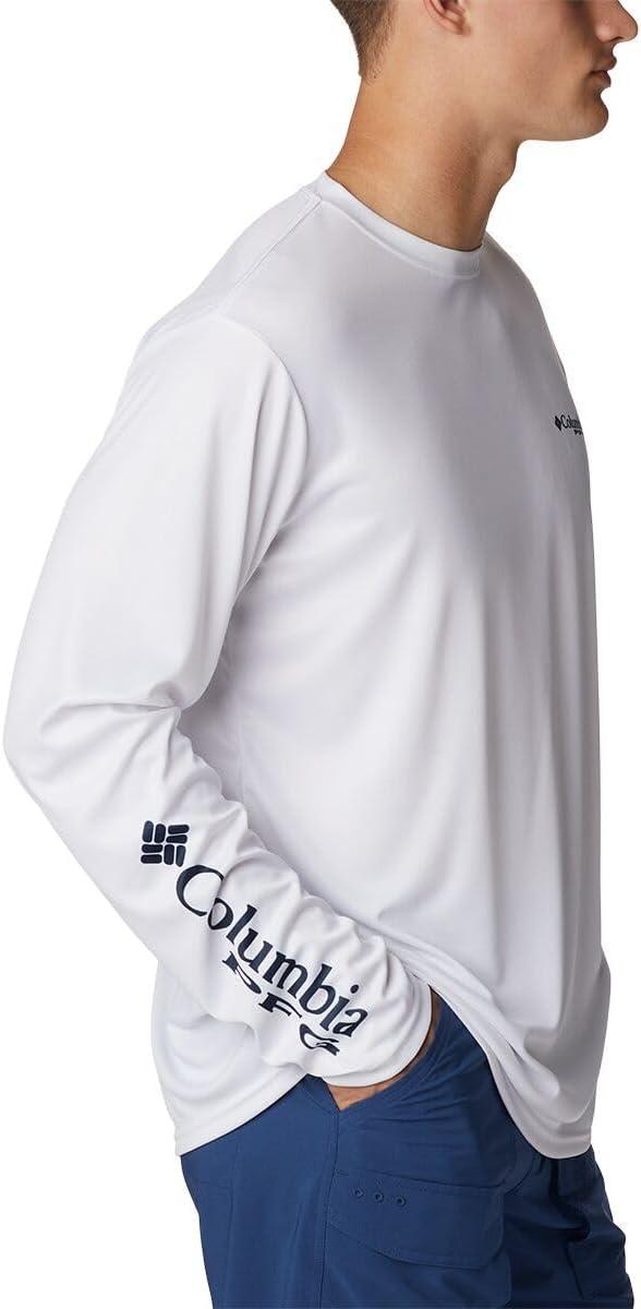 imageColumbia Mens Terminal Tackle PFG Fish Star Long SleeveWhiteColl Navy Trout Gradient