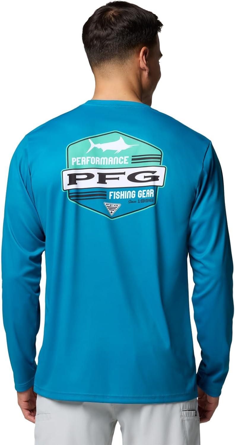 imageColumbia Mens Terminal Tackle PFG High Side Long SleeveBlue EchoPfg High Side Marlin