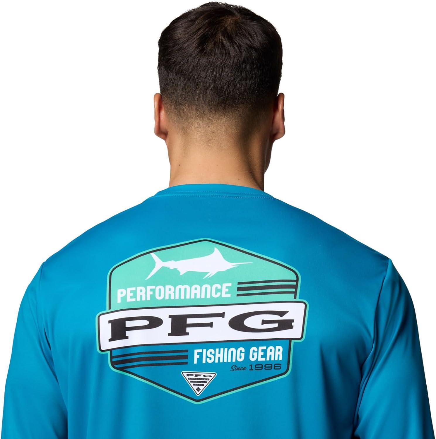 imageColumbia Mens Terminal Tackle PFG High Side Long SleeveBlue EchoPfg High Side Marlin