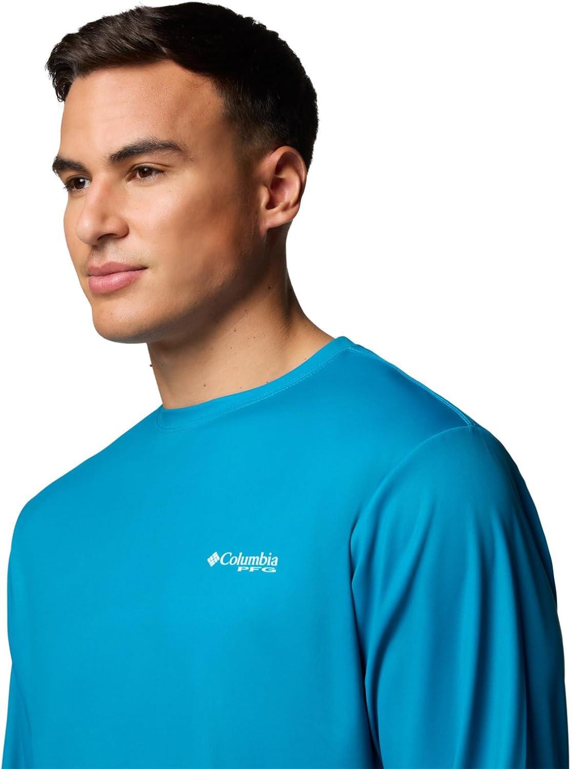 imageColumbia Mens Terminal Tackle PFG High Side Long SleeveBlue EchoPfg High Side Marlin
