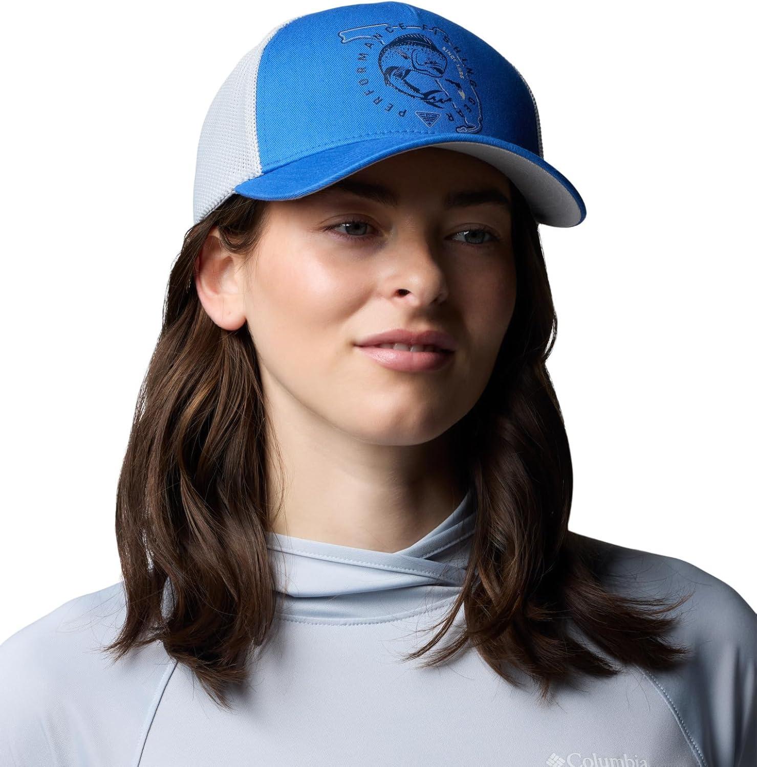 imageColumbia UnisexAdult PFG Statetriot Mesh Ball CapVivid BlueCool GreyPfg Pride Florida