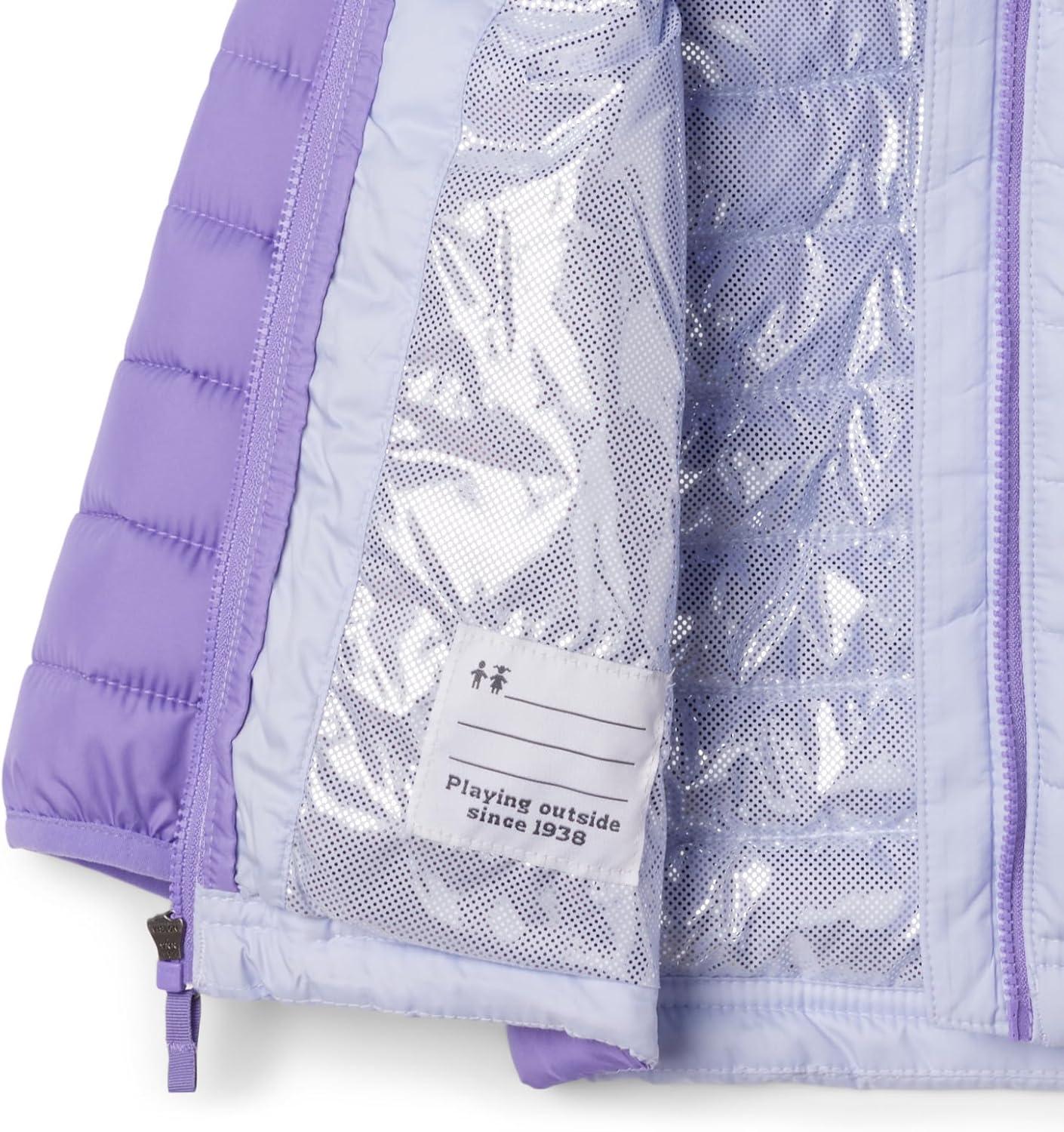 imageColumbia babygirls Powder Lite II Hooded JacketSnowdriftPaisley Purple