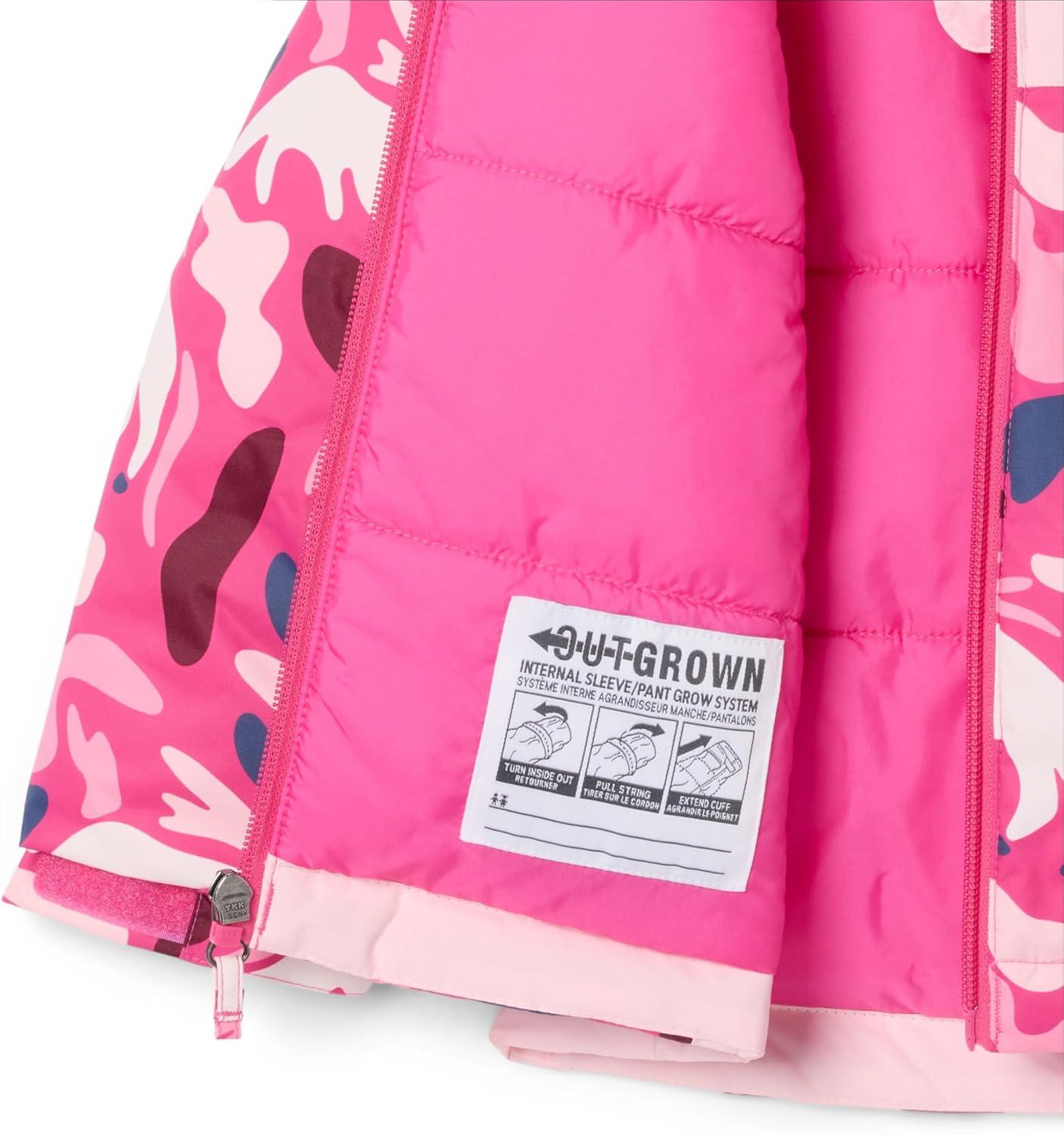 imageColumbia girls Horizon Ride IV Printed JacketPink Ice UniflaugeSatin Pink