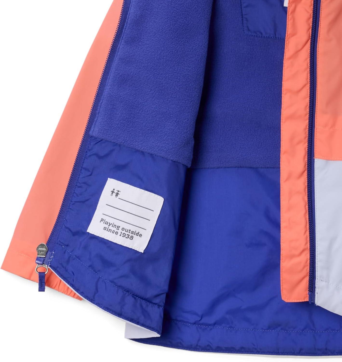 imageColumbia girls Rainzilla II JacketHot CoralSnowdrift