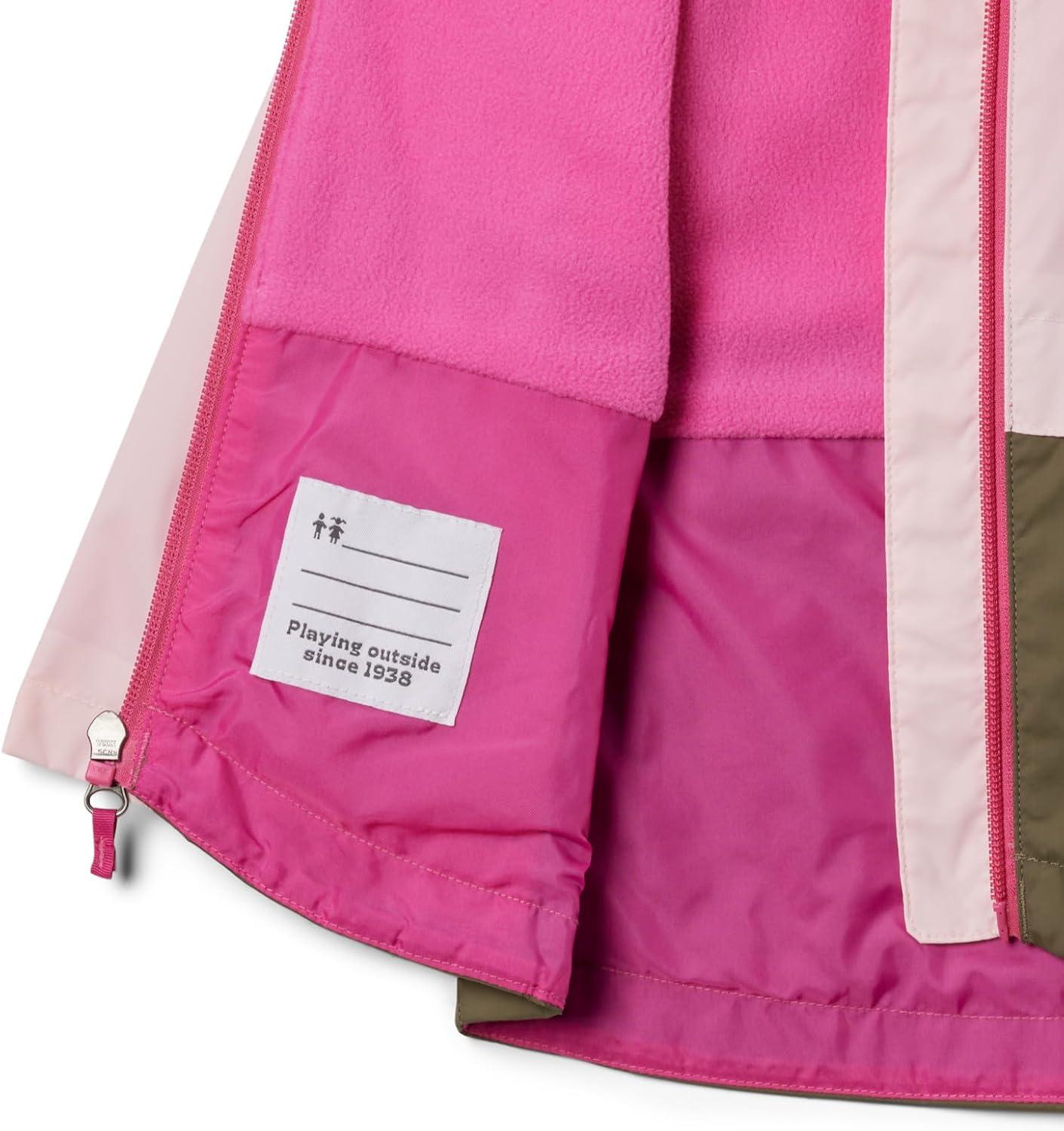 imageColumbia girls Rainzilla II JacketSatin PinkStone Green