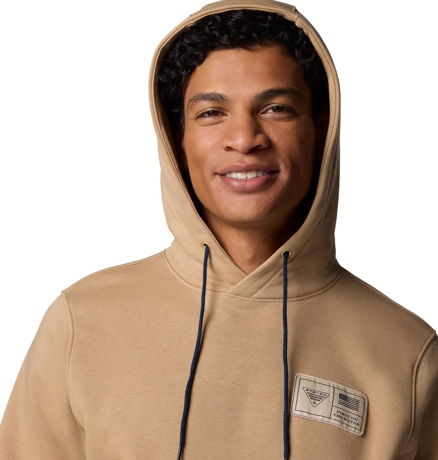 imageColumbia mens Pfg Castback HoodieBeachPfg Woven Patch Americana