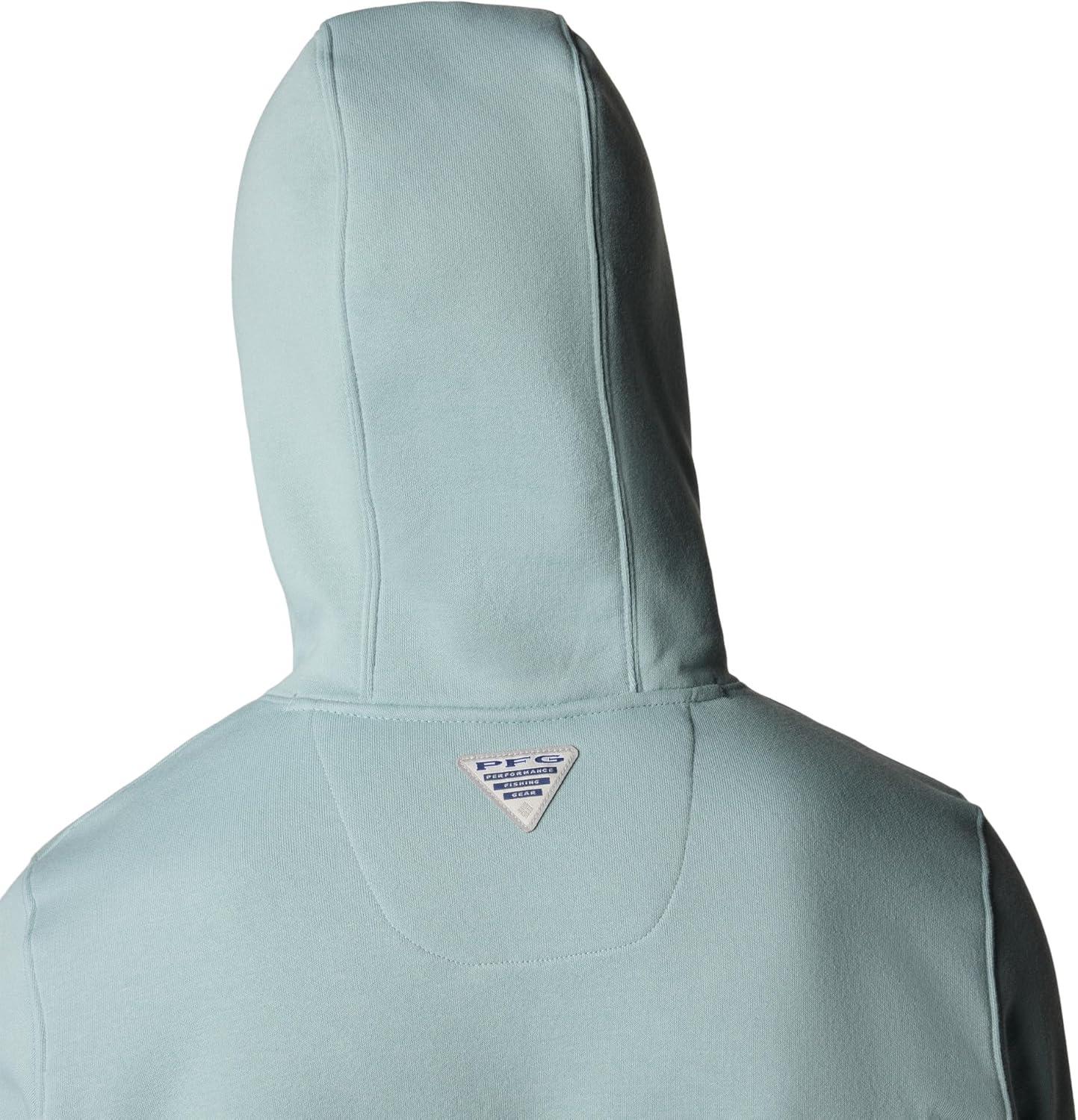 imageColumbia mens Pfg Castback HoodieCrushed BluePfg Woven Patch Fotw Hooks