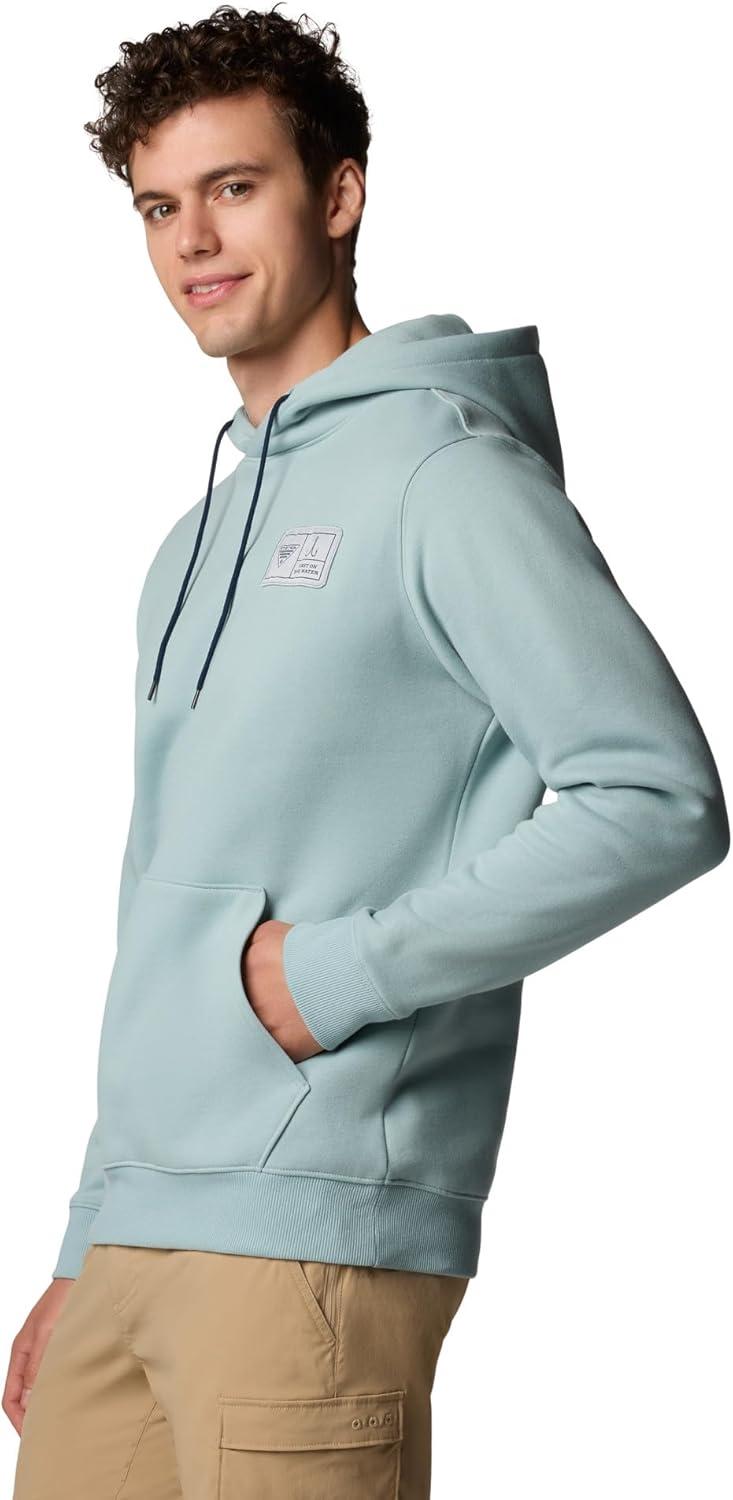 imageColumbia mens Pfg Castback HoodieCrushed BluePfg Woven Patch Fotw Hooks