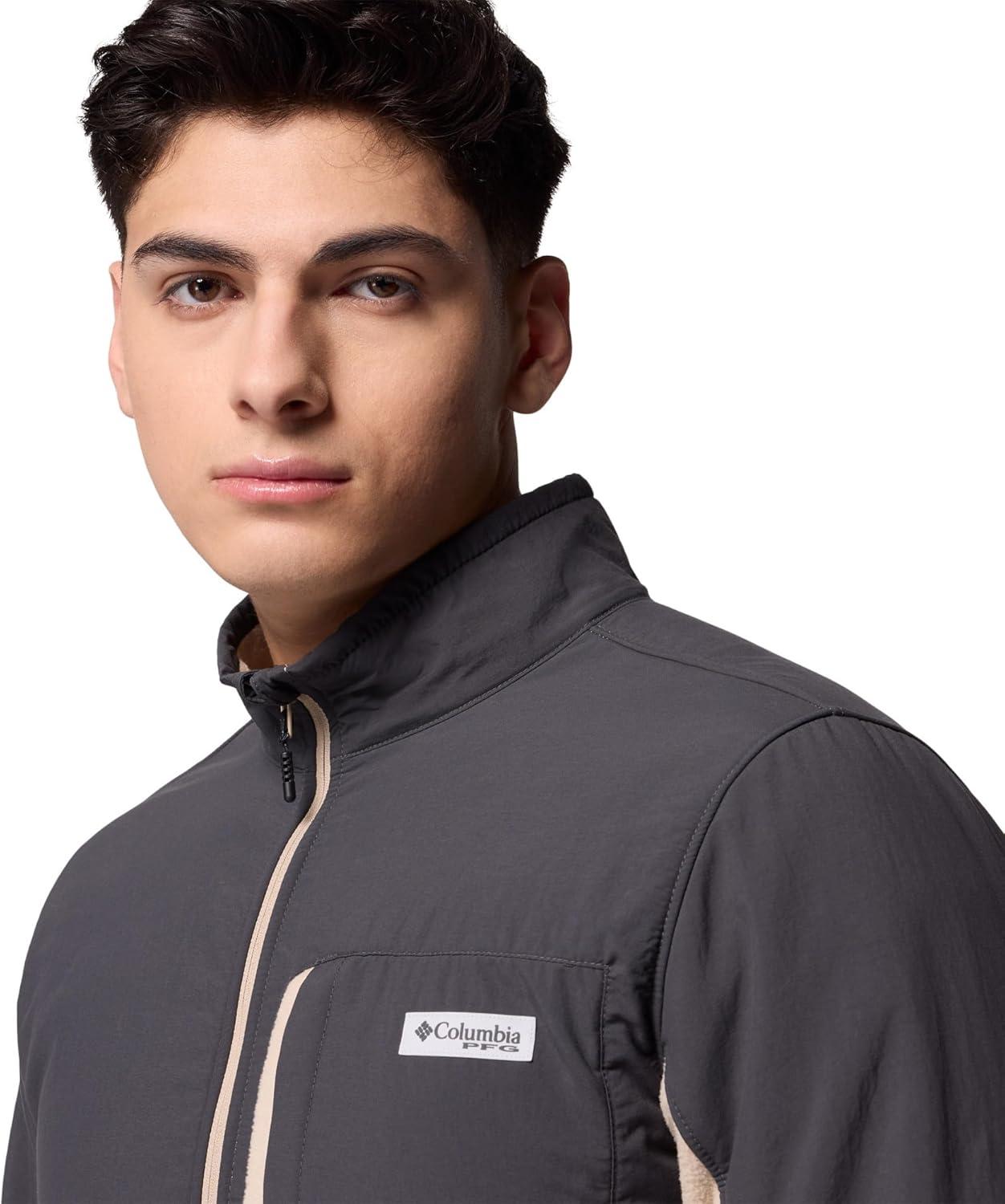 imageColumbia mens Pfg Uncharted Fleece Full ZipSharkAncient Fossil