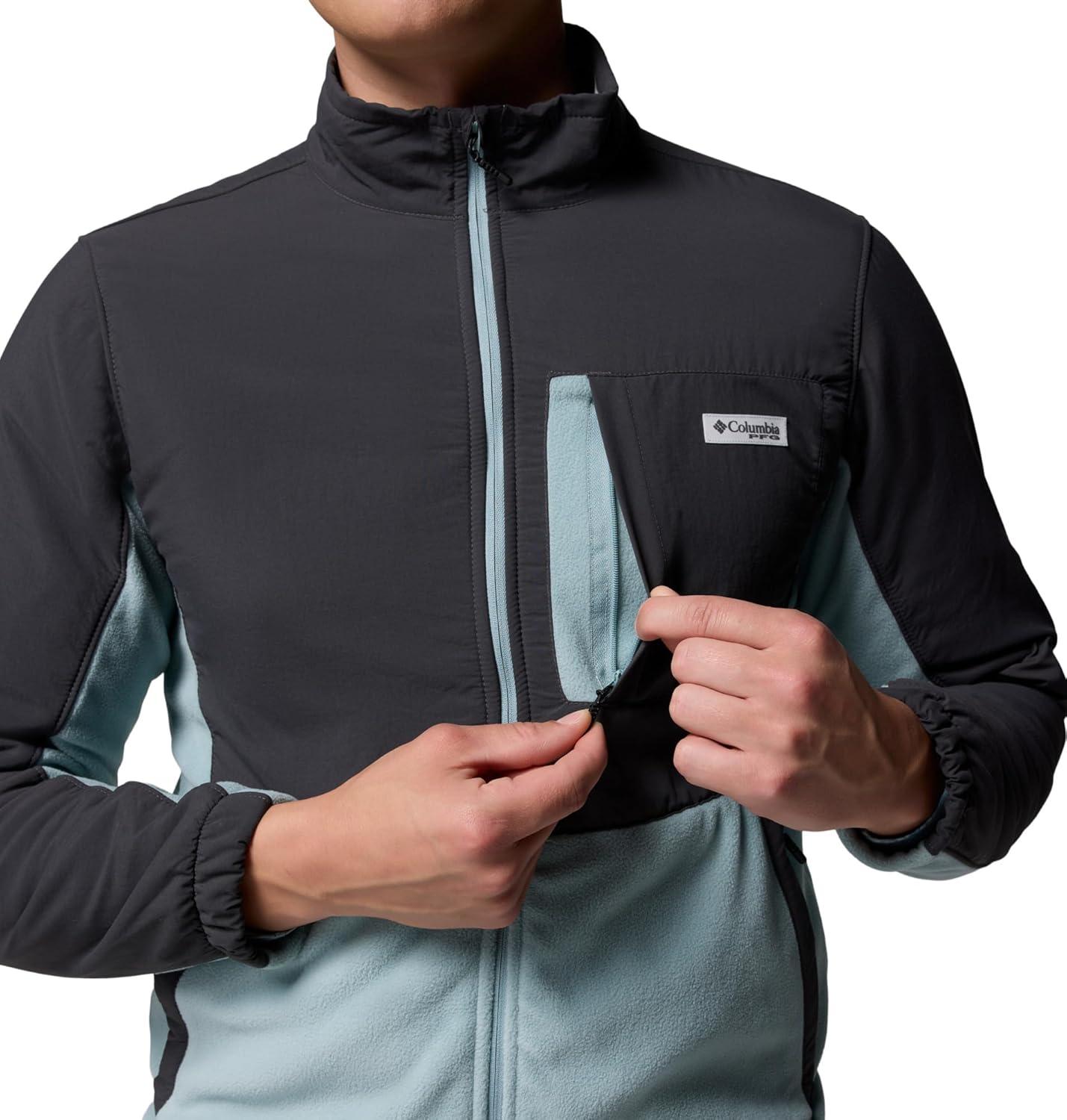imageColumbia mens Pfg Uncharted Fleece Full ZipSharkCrushed Blue