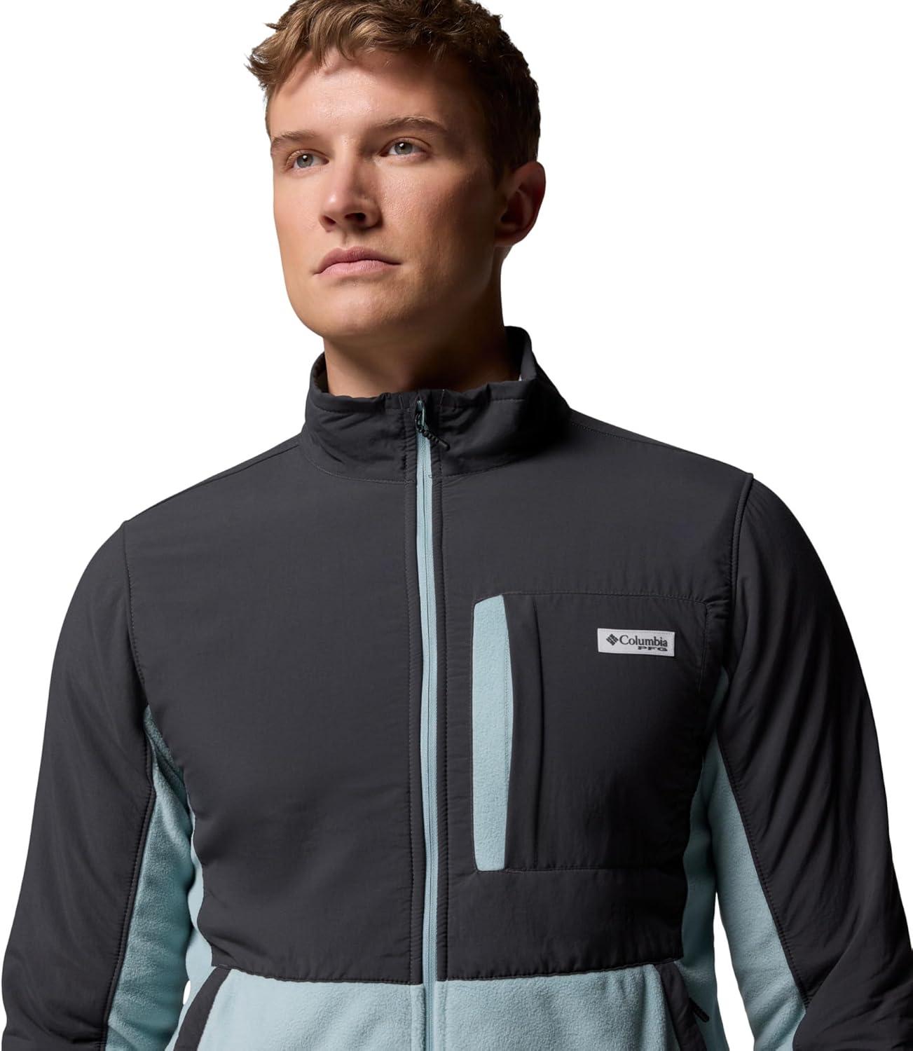 imageColumbia mens Pfg Uncharted Fleece Full ZipSharkCrushed Blue