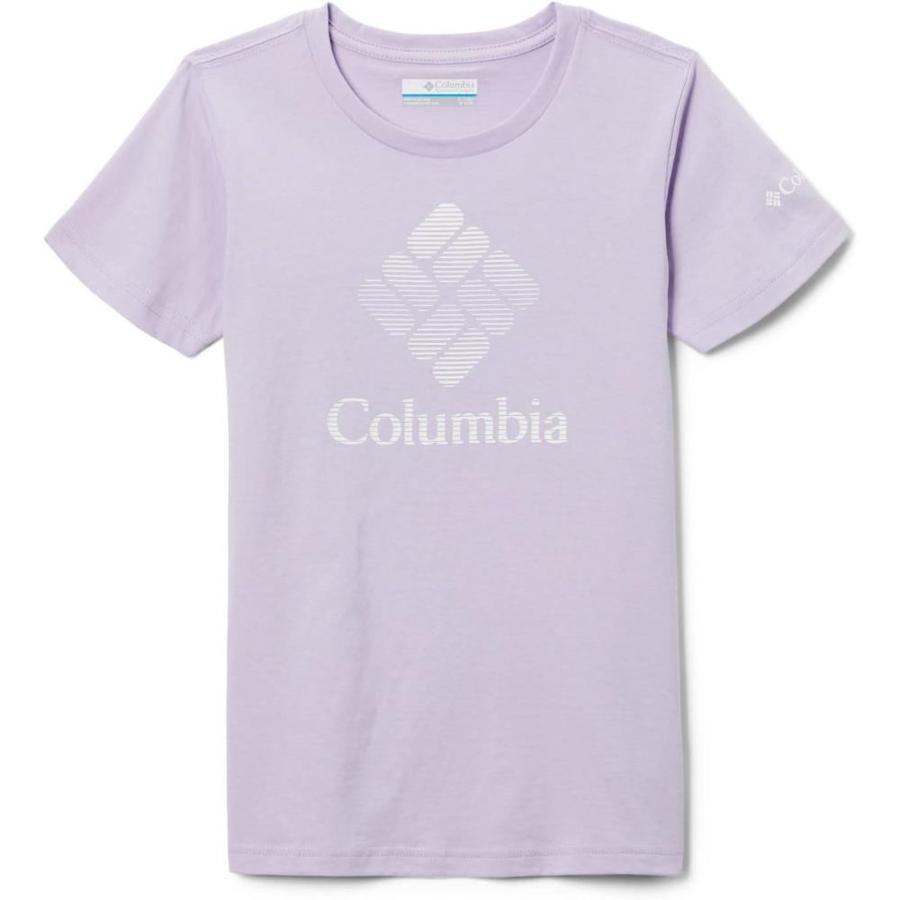 imageColumbia Girls Mission Lake Short Sleeve Graphic ShirtTShirtMorning MistCsc Stacked Banded Graphic