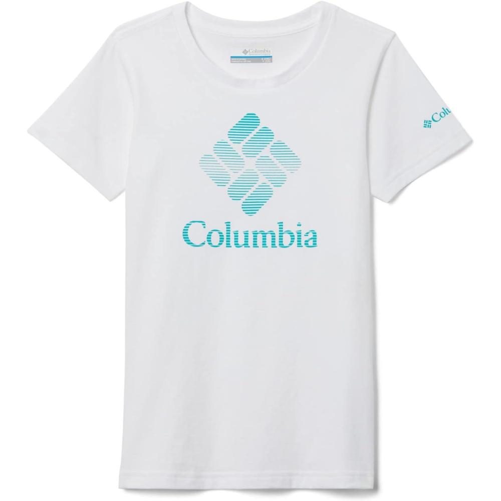 imageColumbia Girls Mission Lake Short Sleeve Graphic ShirtTShirtWhiteCsc Stacked Banded Graphic