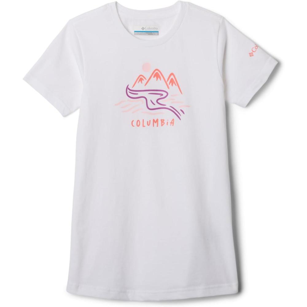imageColumbia Girls Mission Lake Short Sleeve Graphic ShirtTShirtWhiteWeaving Waterscape