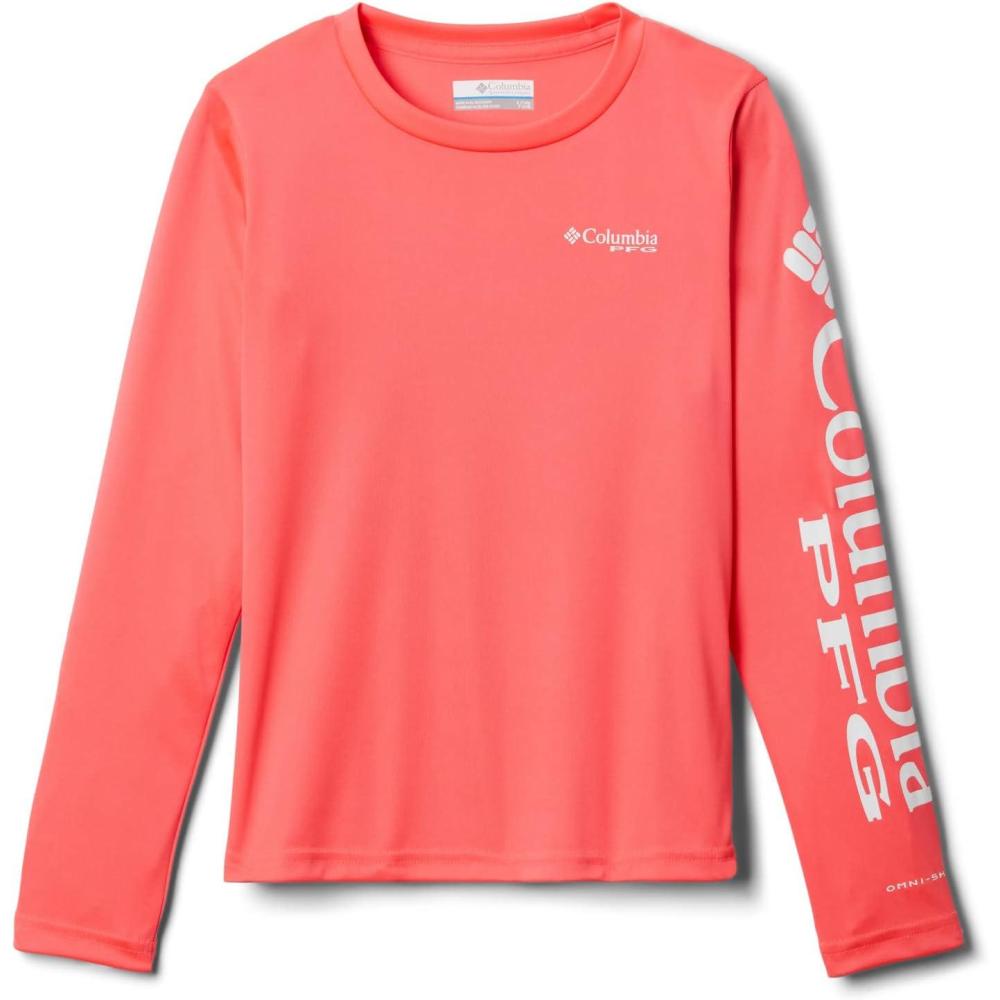 imageColumbia Girls Tidal Tee Long SleeveNeon SunriseWhite Logo