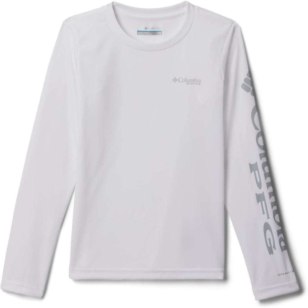 imageColumbia Girls Tidal Tee Long SleeveWhiteCirrus Grey Logo
