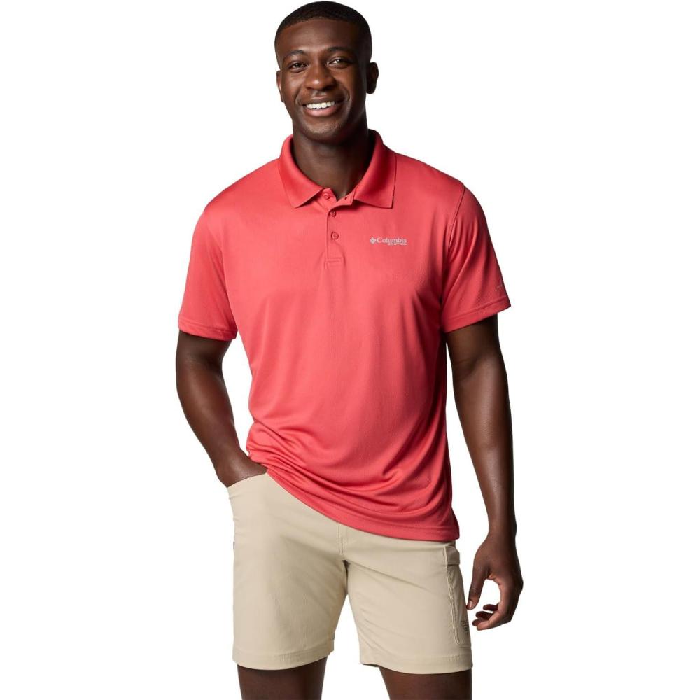 imageColumbia Mens PFG Solar Stream PoloSunset Red