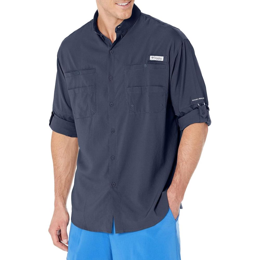 imageColumbia Mens PFG Tamiami II UPF 40 Long Sleeve Fishing ShirtDark Mountain
