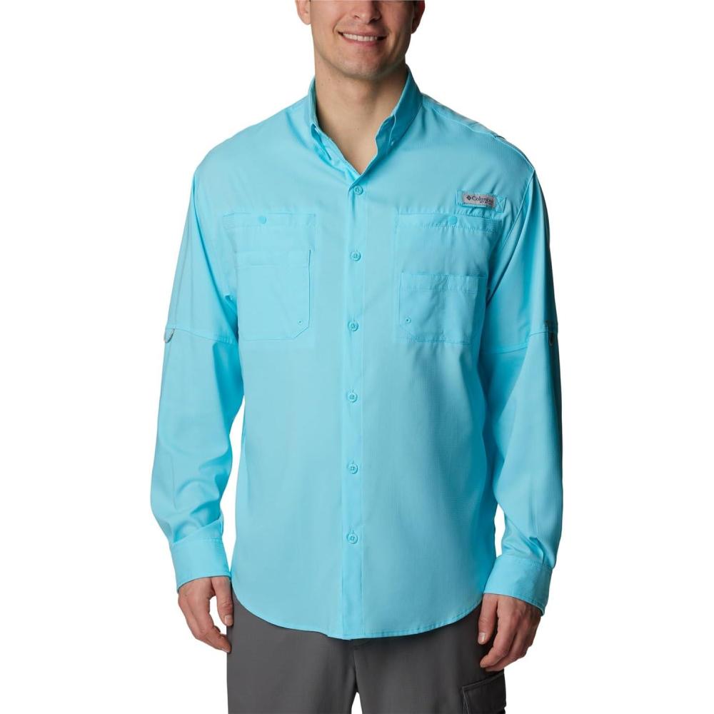 imageColumbia Mens PFG Tamiami II UPF 40 Long Sleeve Fishing ShirtOpal Blue