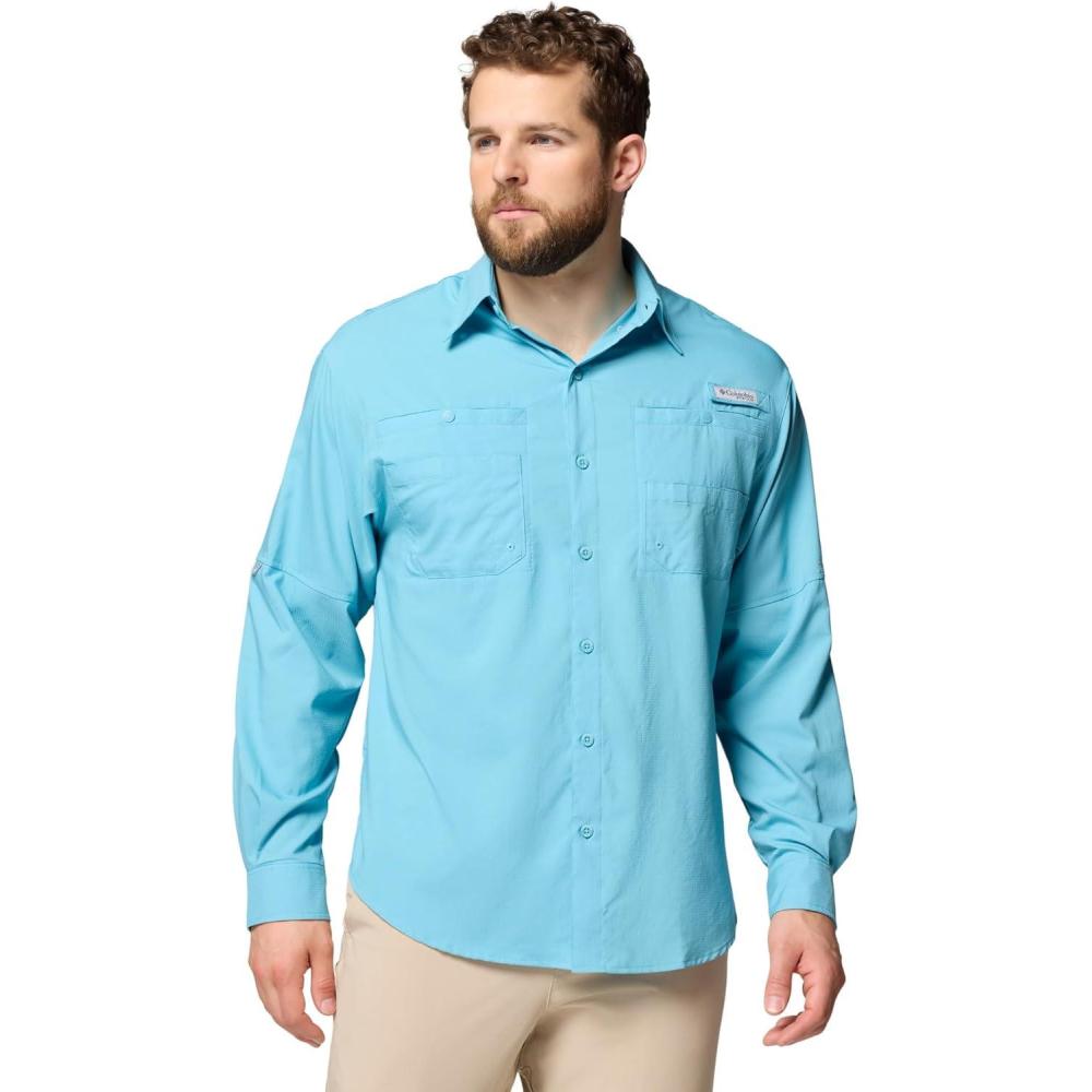 imageColumbia Mens PFG Tamiami II UPF 40 Long Sleeve Fishing ShirtVintage Blue