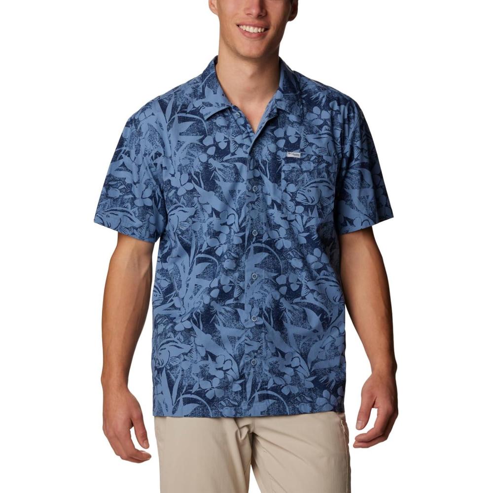 imageColumbia Mens Super Tamiami Long Sleeve ShirtBluestone Basstyle Print
