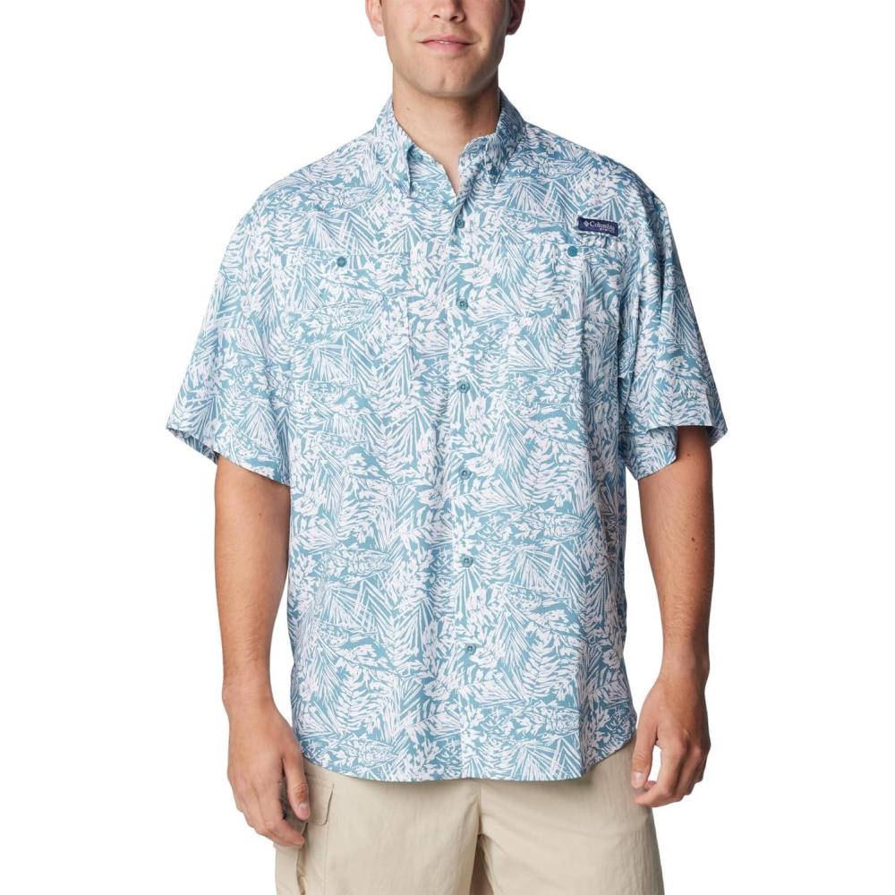 imageColumbia Mens Super Tamiami Long Sleeve ShirtCanyon BlueTunado Tonal