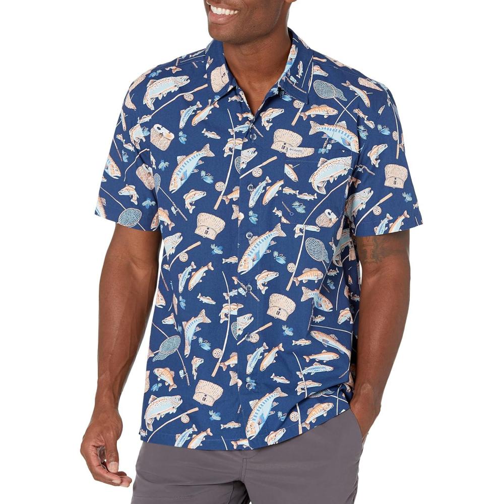 imageColumbia Mens Super Tamiami Long Sleeve ShirtCarbon Midwest Bounty Print