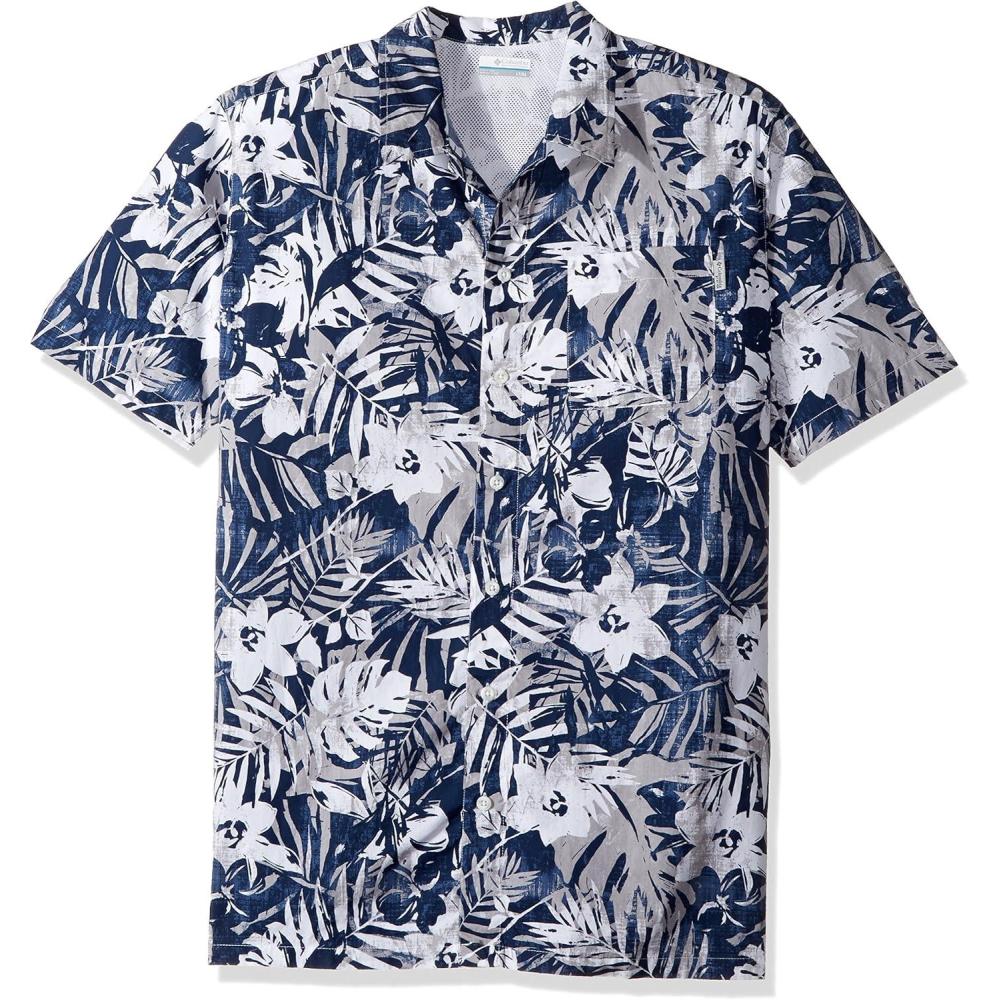 imageColumbia Mens Super Tamiami Long Sleeve ShirtCollegiate Navy Botanical Fish