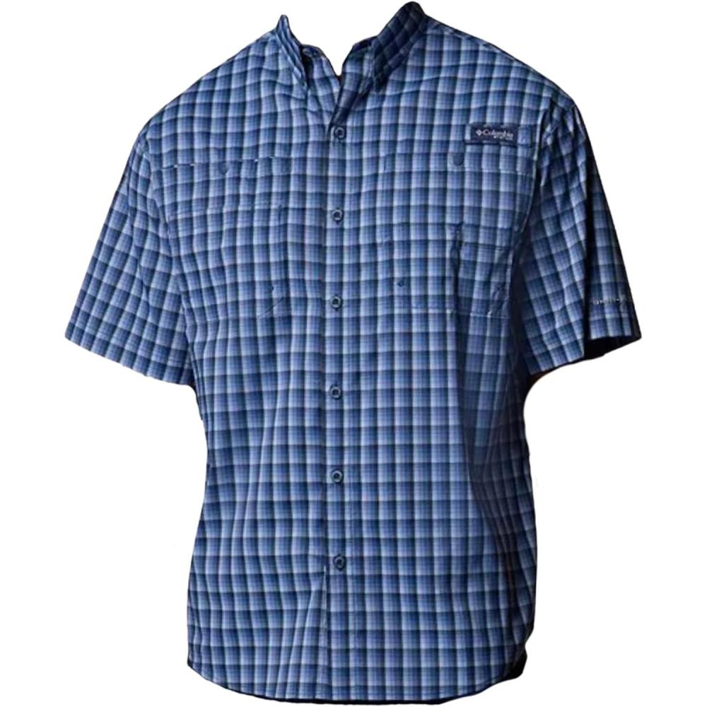 imageColumbia Mens Super Tamiami Long Sleeve ShirtCollegiate Navy Gradient Check