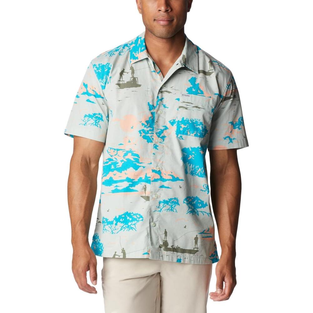 imageColumbia Mens Super Tamiami Long Sleeve ShirtCool Green Casting Kings