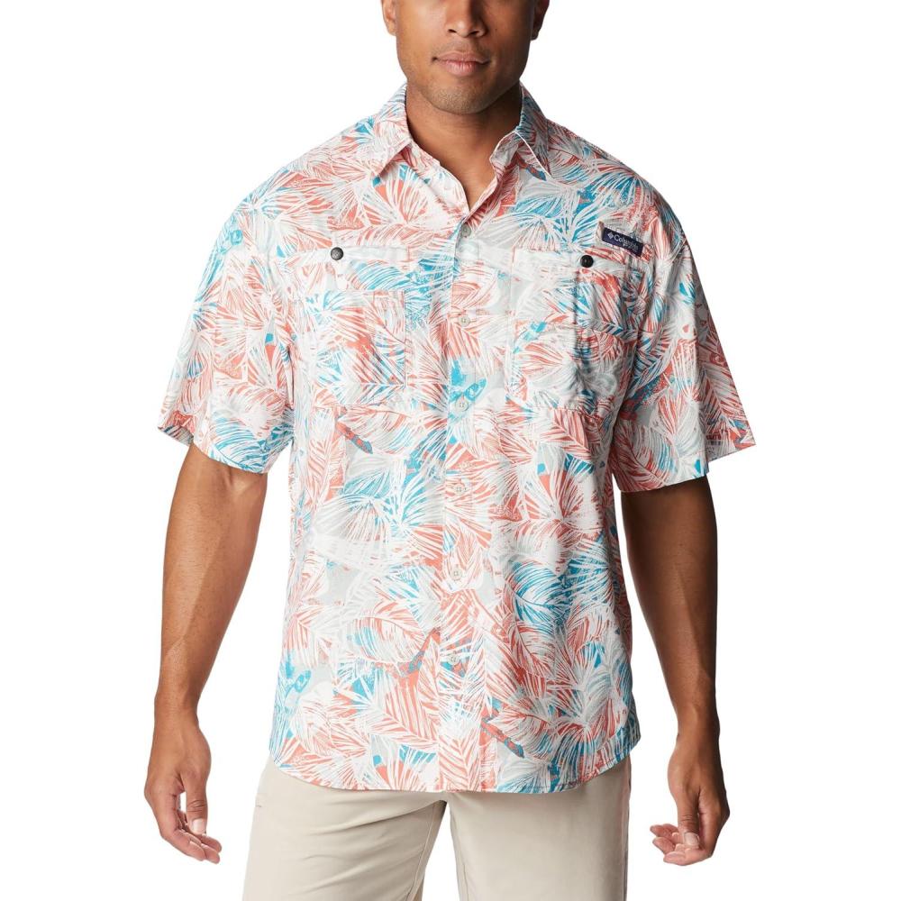 imageColumbia Mens Super Tamiami Long Sleeve ShirtCorange Tropiclure