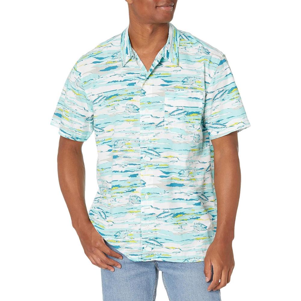 imageColumbia Mens Super Tamiami Long Sleeve ShirtGulf Stream Flatout Print