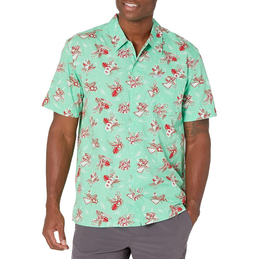 imageColumbia Mens Super Tamiami Long Sleeve ShirtLight Jade Lite Me Up Print