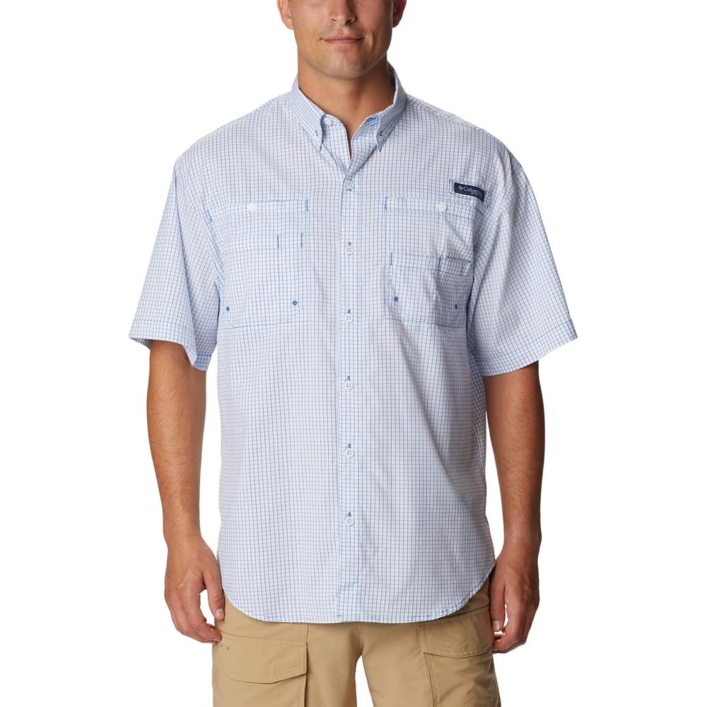 imageColumbia Mens Super Tamiami Long Sleeve ShirtVivid Blue Multi Gingham